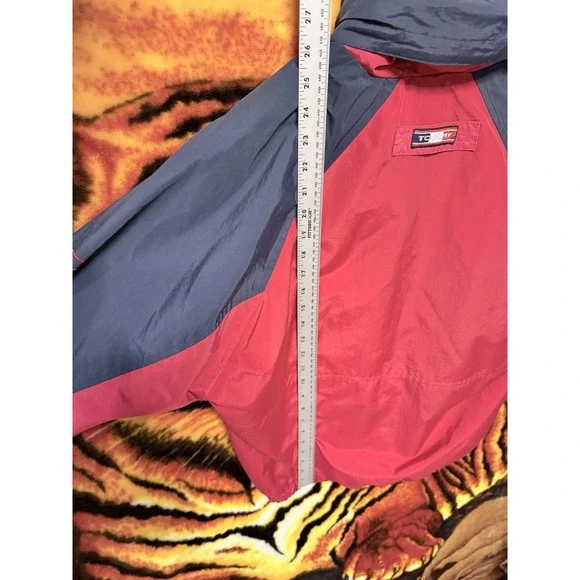 Vintage 90s Red Tommy Hilfiger Urban Sport windbreaker sleeve Spell‎ out Tommy